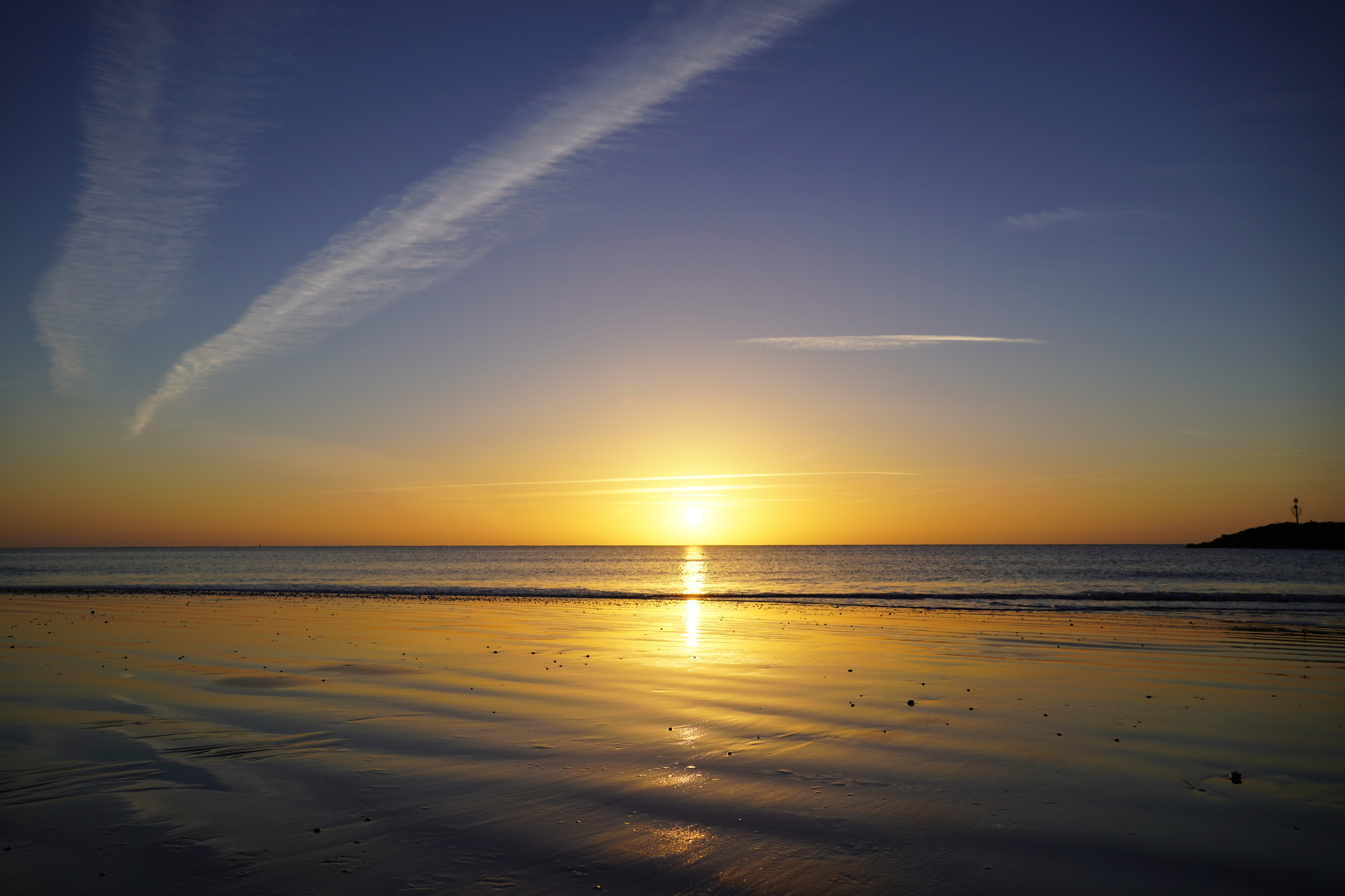 Sidmouth beach at sunrise